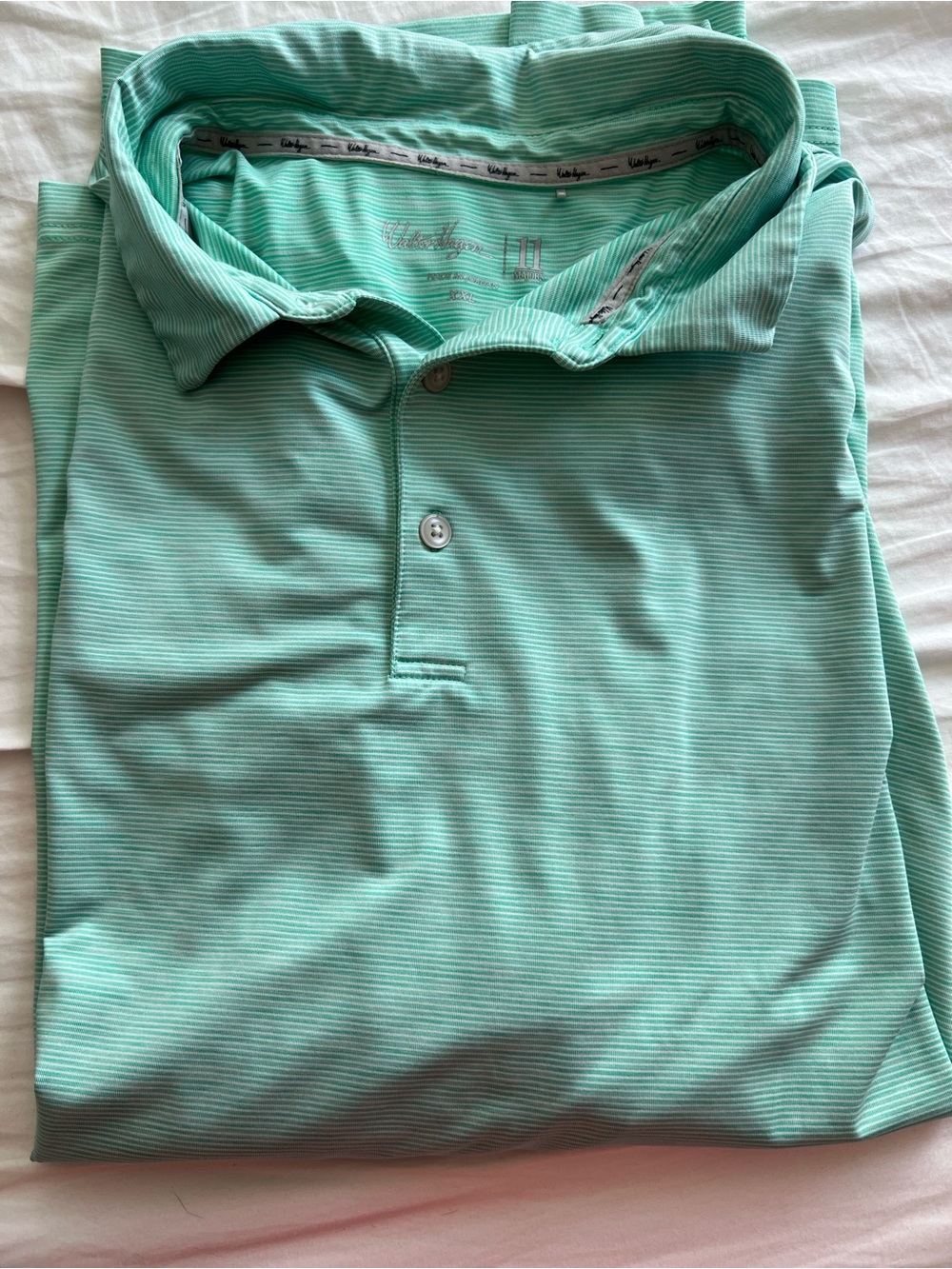 Walter Hagen Mint Green Striped Polo Shirt